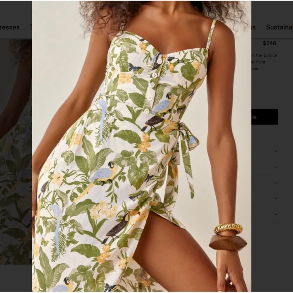 Reformation Rianne Dress in Tropics (Multi)